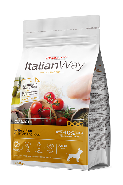 ItalianWay Dog Adult Mini - Classic fit Pollo e riso (4x1.5kg)