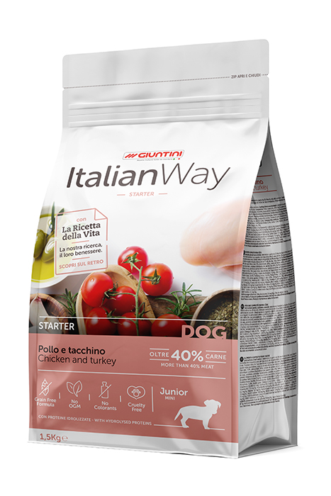 Italian way STARTER pollo e tacchino (4x1.5kg) cibo per cani