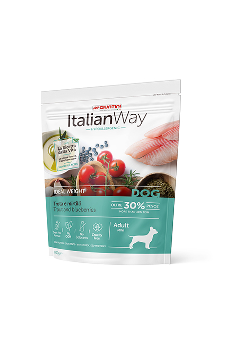 ItalianWay Dog Mini Hypoallergenic Ideal weight Trota (6x800g)
