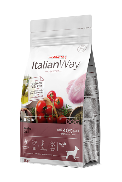 ItalianWay Dog adult mini Sensitive Anatra (1X8kg)