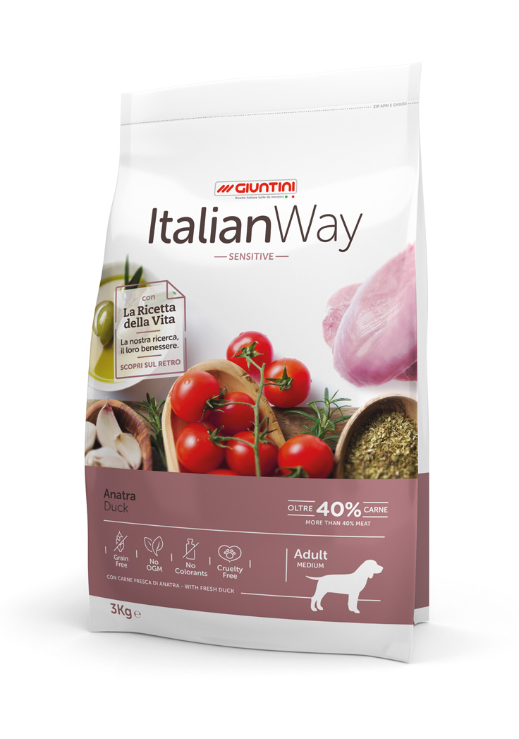 ItalianWay Dog Adult Medium Sensitive Anatra (3X3kg)