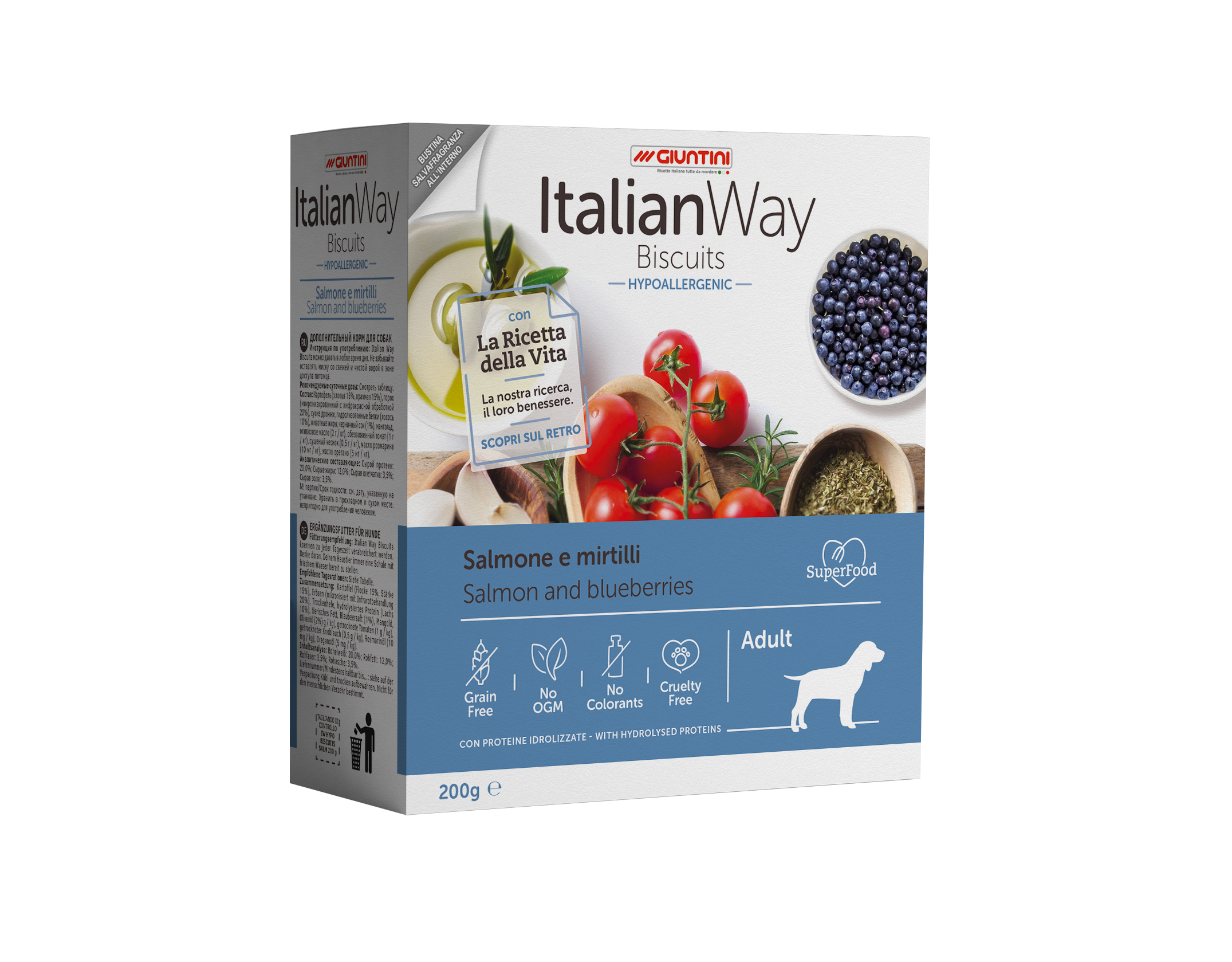 ItalianWay Biscotti Salmone e mirtilli 200gx6pz
