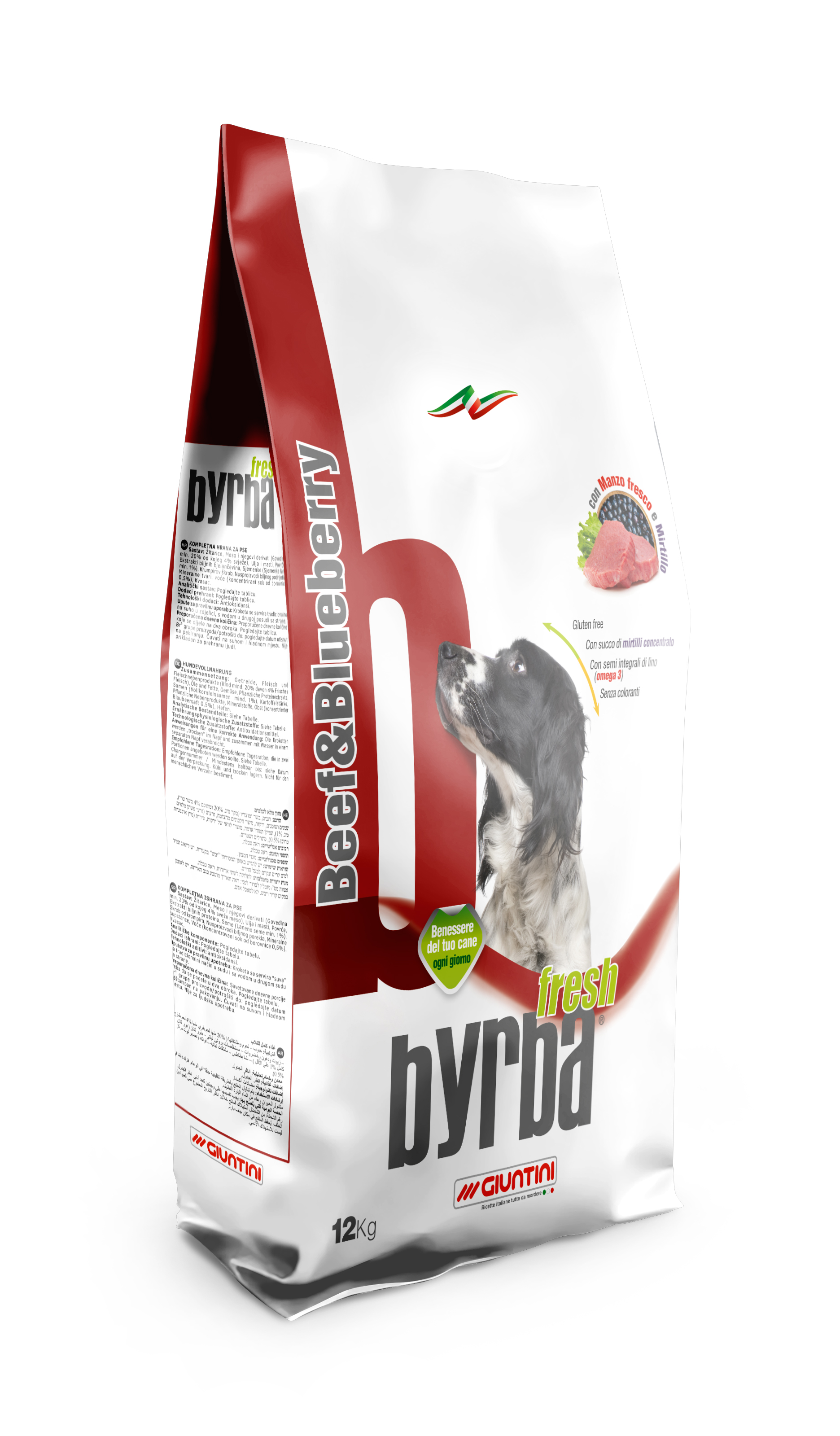 Byrba fresh con Manzo fresco e mirtilli (1x12kg)