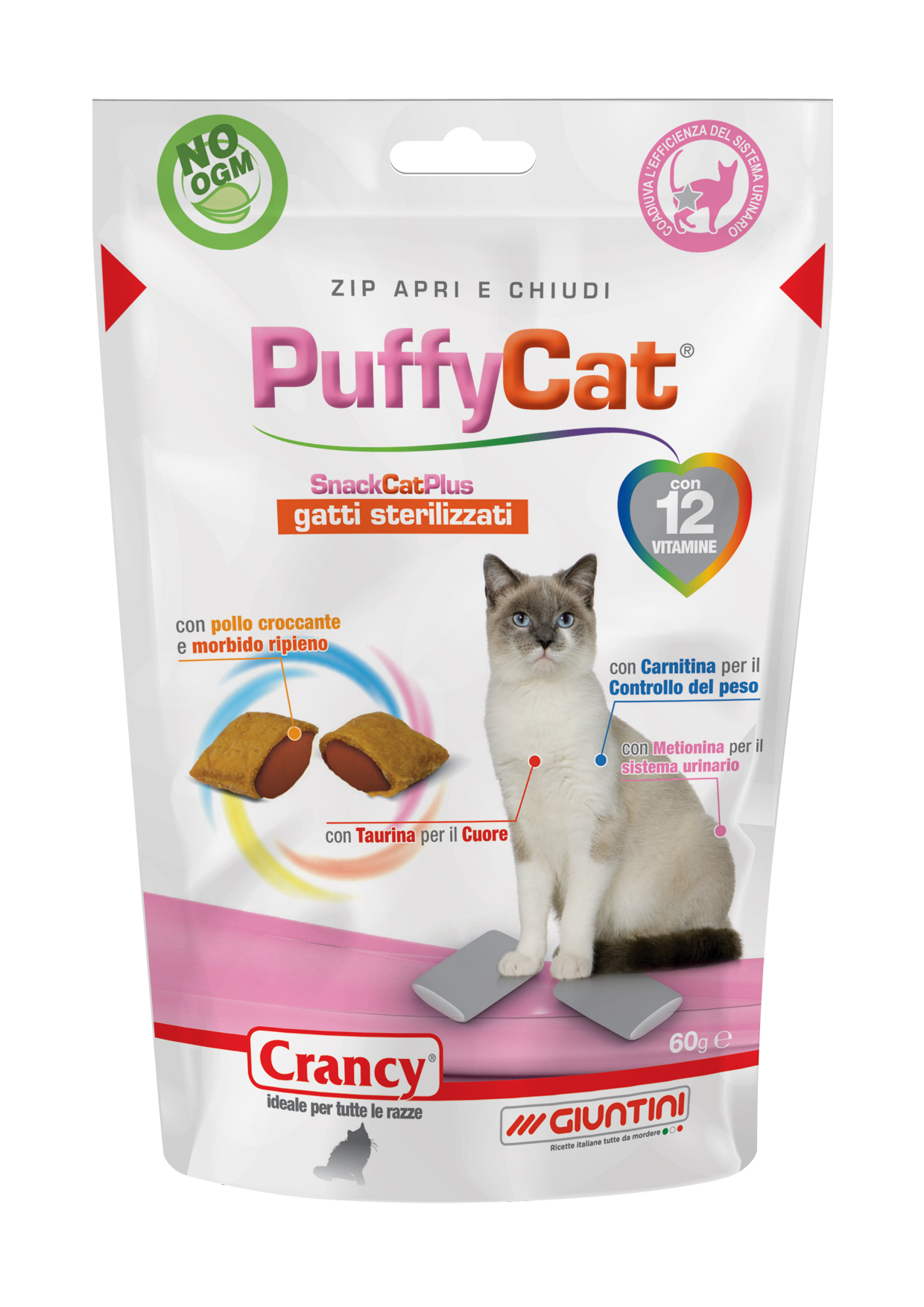 Crancy Puffy Cat per gatti sterilizzati - (1 conf. x 8 pz)