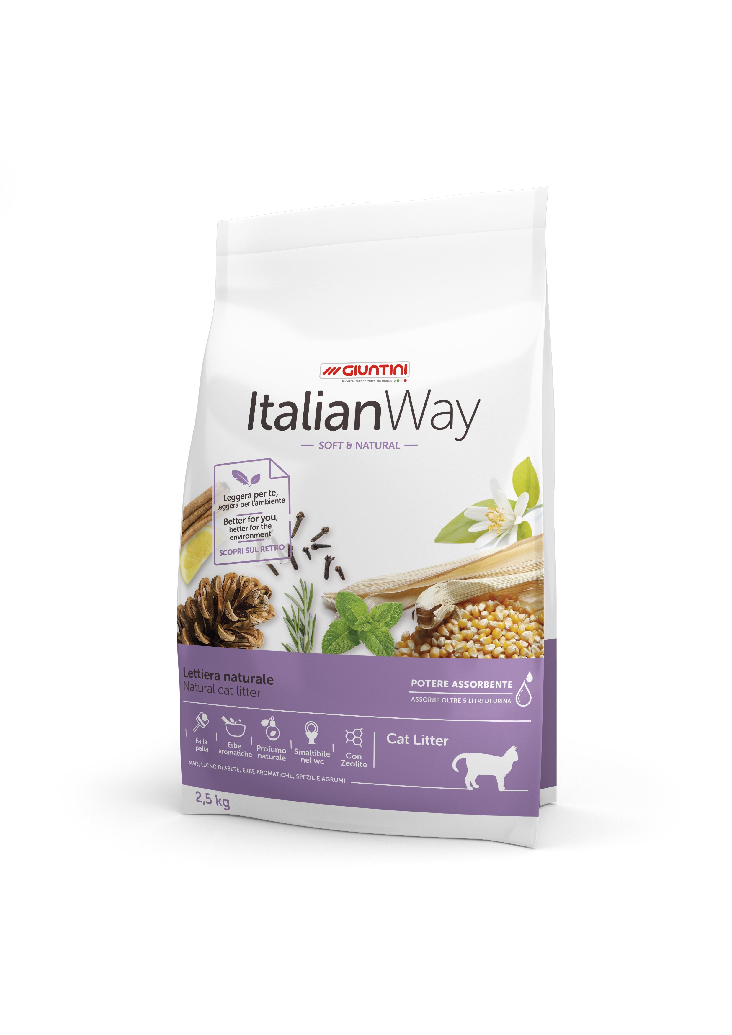 ItalianWay Lettiera Naturale Agglomerante Soft&Natural (3x2,5kg)